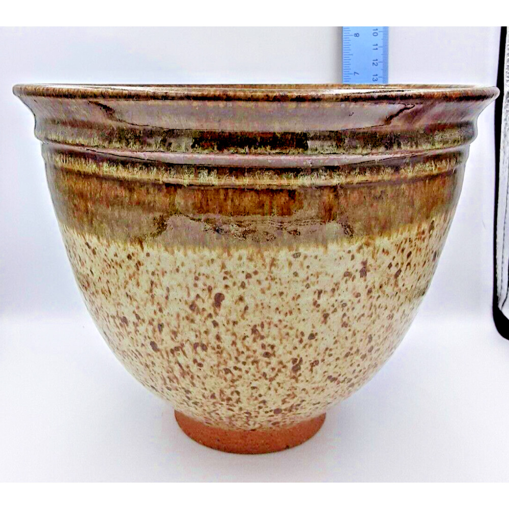 Art‎ Pottery Bowl Artist Signed 6 3/4" tall x 8 3/4" wide at mouth